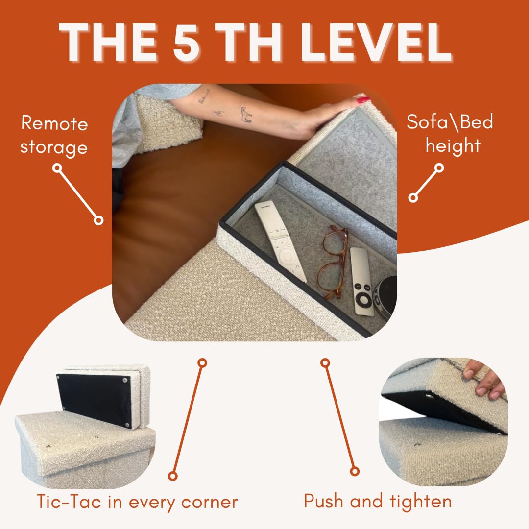 Everpup ottoman-style storage feature provides extra seating and organization.
