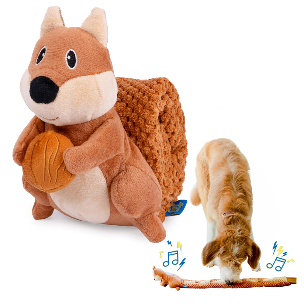 everyday joy crinkle dog toy plush long tug squirrel enhances interactive play