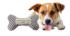 Everything Chic dog toy gift idea featuring designer inspired checkered pattern