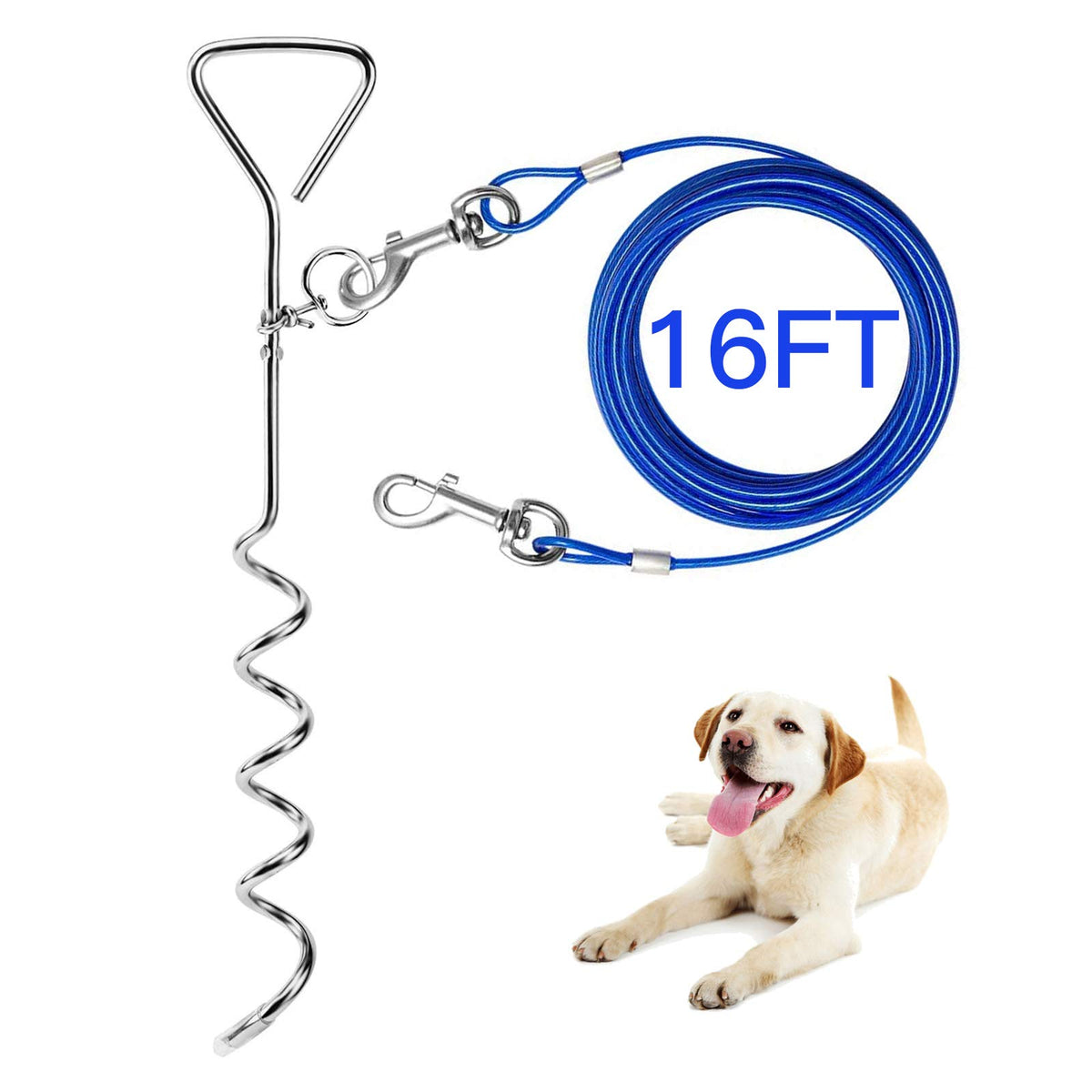 Evilplan dog tie-out cable 16ft for secure yard containment and outdoor freedom.