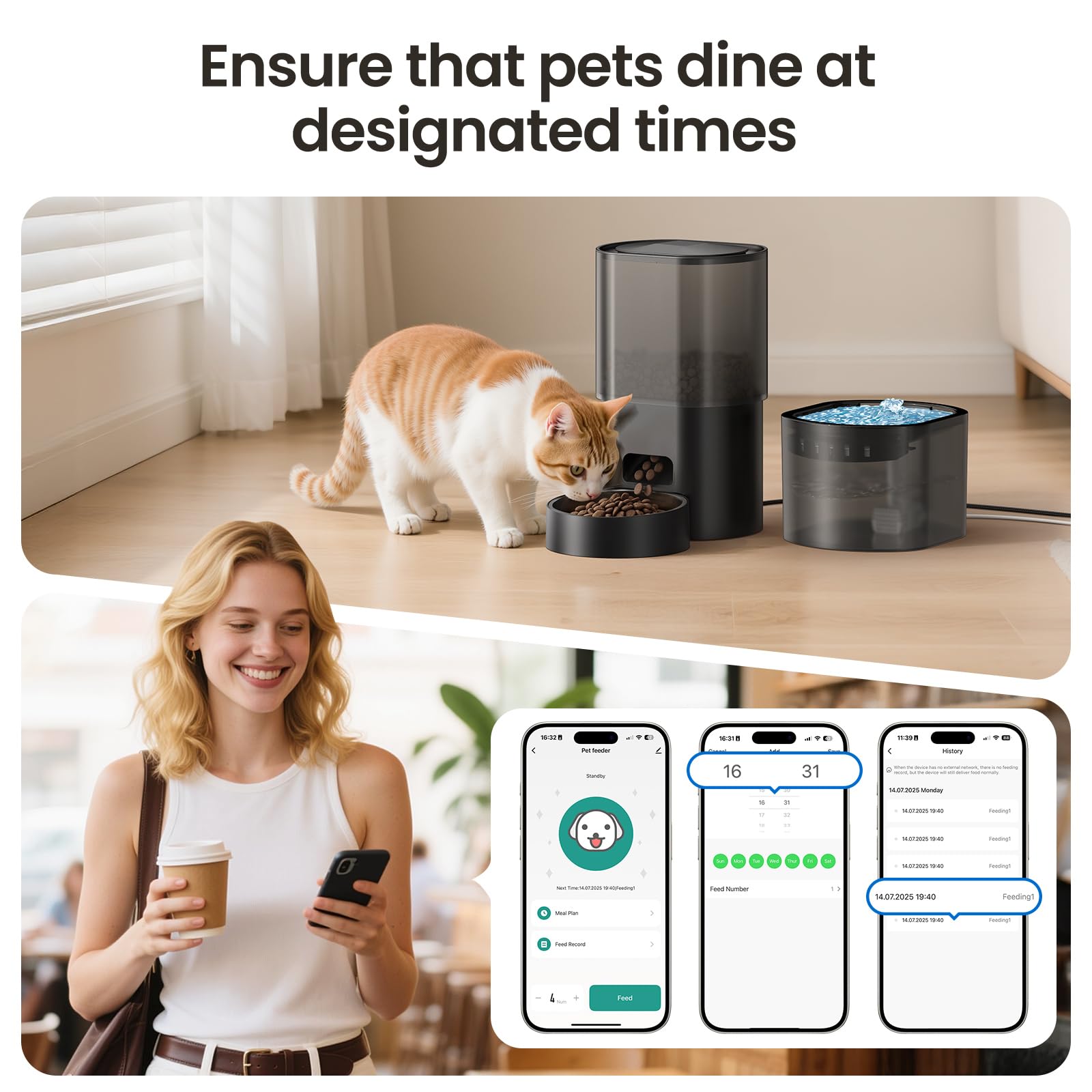 Evoliq whisper-quiet operation shown as near-silent pet appliance