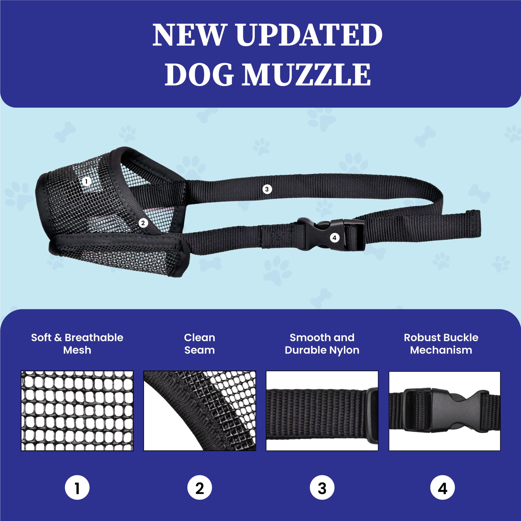 Evollax large dog muzzle durable lightweight construction for daily use
