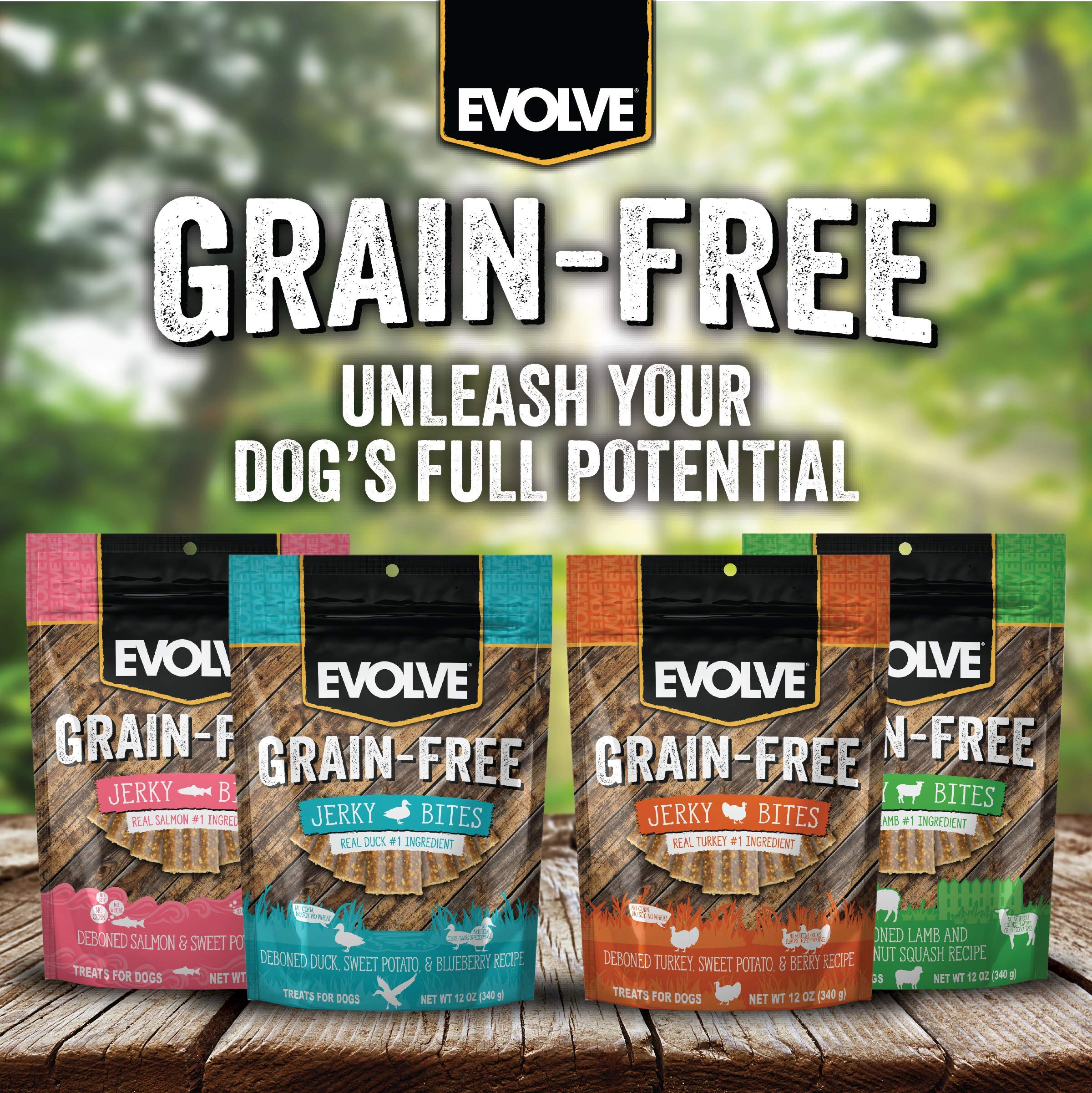 Evolve Berry-Pea Blend close-up highlights colorful natural ingredients
