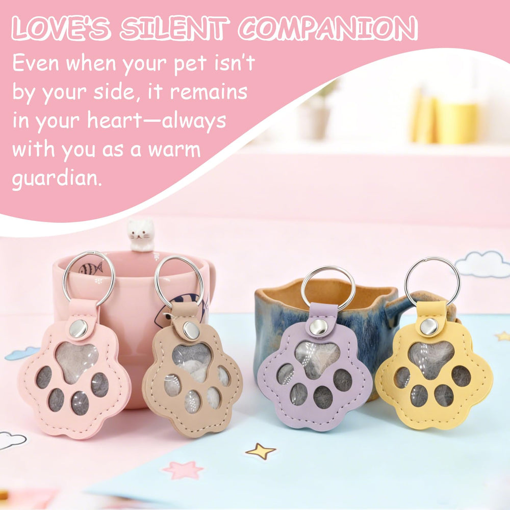 Evowatt paw keychain fur compartment view highlights memory storage.