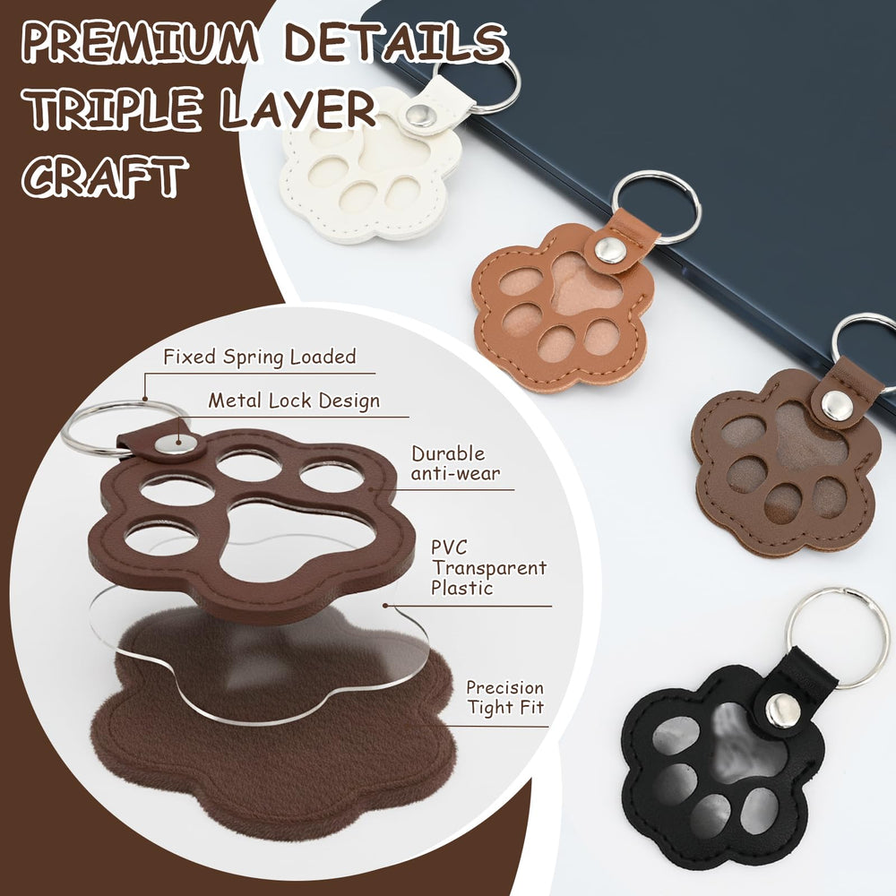 Evowatt paw-shape leather keychain black demonstrates durable everyday use