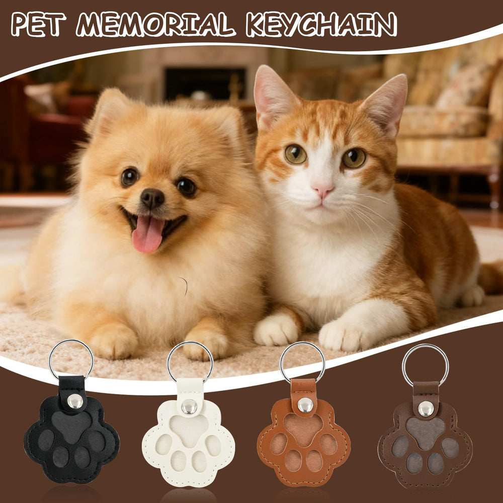 Evowatt paw-shape leather keychain brown stores fur while keeping keys organized