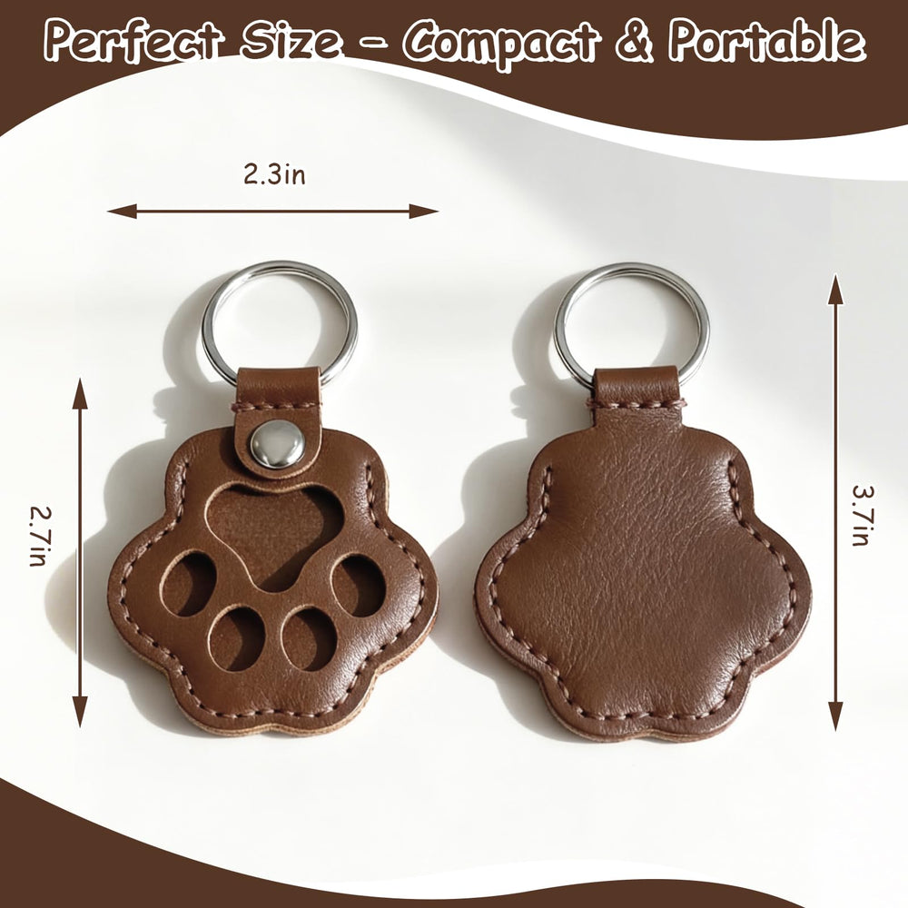 Evowatt paw-shape leather keychain close-up leather texture highlights quality
