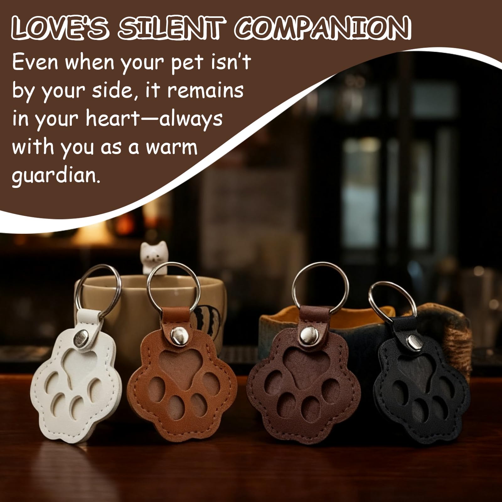Evowatt paw-shape leather keychain in hand reveals compact design