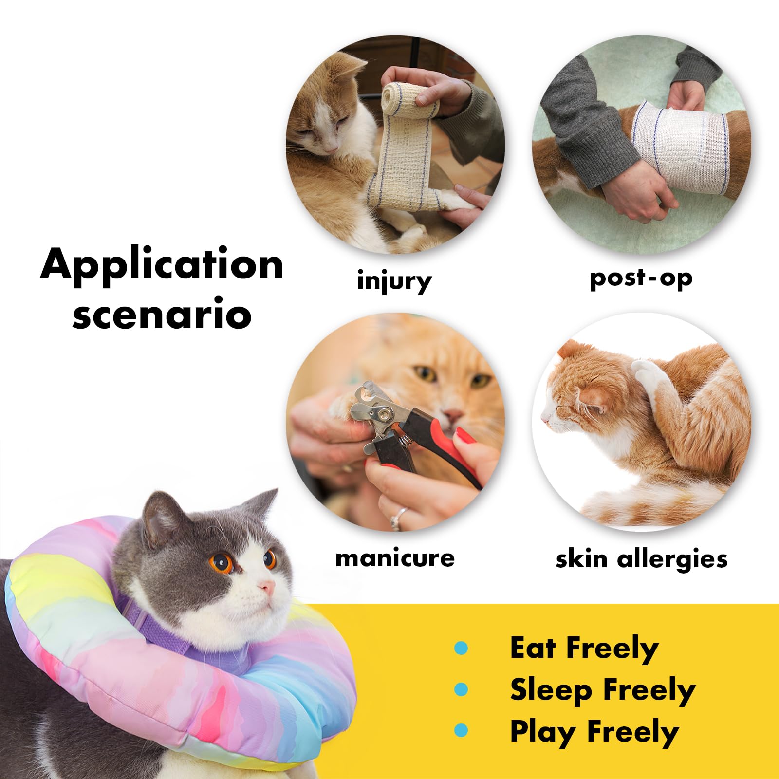 EWES Cat Cone Collar in use during nail trimming and grooming sessions