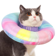 EWES Cat Cone Collar Soft L Size on cat resting after surgery for comfortable recovery
