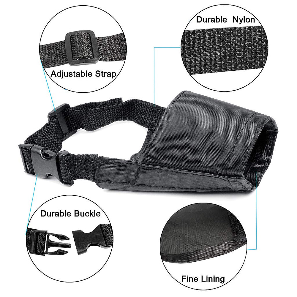 ewinever dog muzzle five-pieces set breathable-material close-up emphasizes comfort during wear.