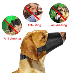 ewinever dog muzzle five-pieces set side view showcasing adjustable straps for fit.