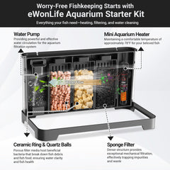 eWonLife 78°F heater maintains stable tropical conditions for Betta and small fish