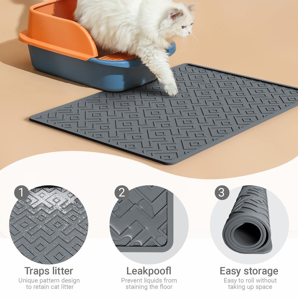 EWX Cat Litter Mat soft non-slip surface cushions paws while preventing movement