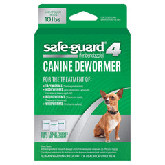 Excel Safe-Guard Canine Dewormer package-front shows three 1-gram pouches for a 3-day treatment