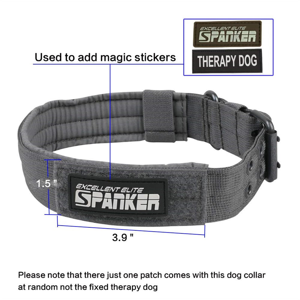 EXCELLENT ELITE SPANKER collar with ID panel for quick patch attachment