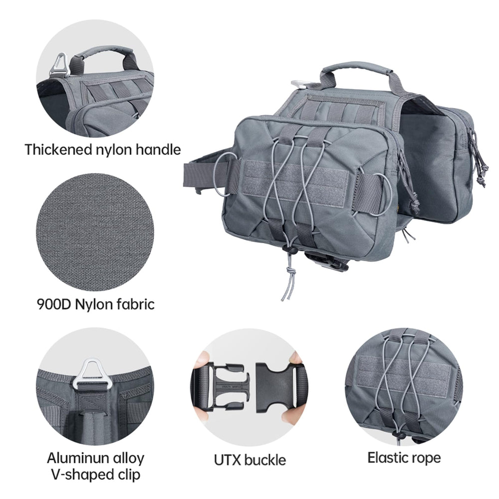 EXCELLENT ELITE SPANKER dog pack side pockets show roomy storage
