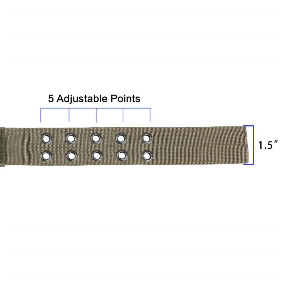 EXCELLENT ELITE SPANKER double-buckle close-up for reliable length adjustment.