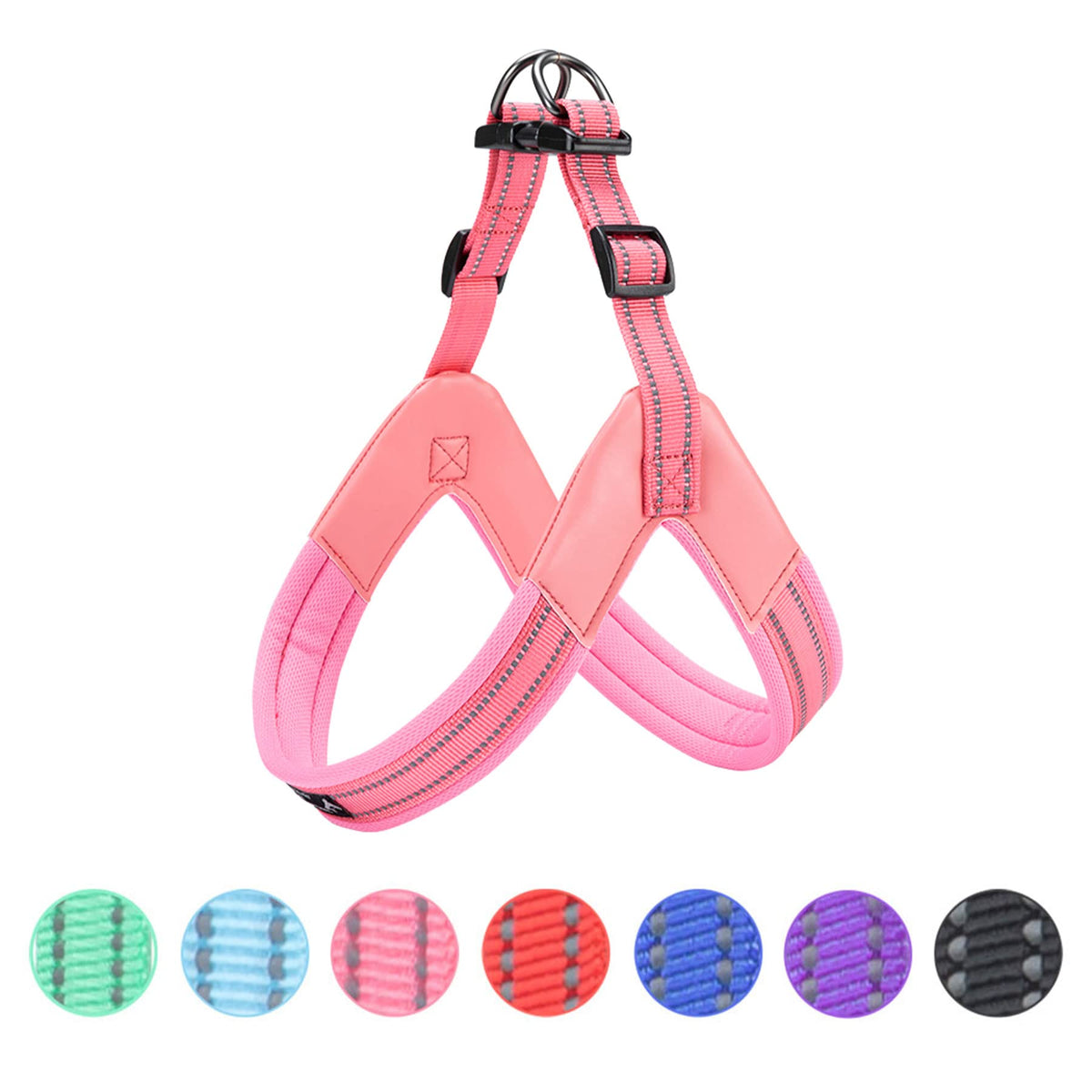 EXCELLENT ELITE SPANKER No Pull Harness front view shows pink-m step-in design for easy daily use.