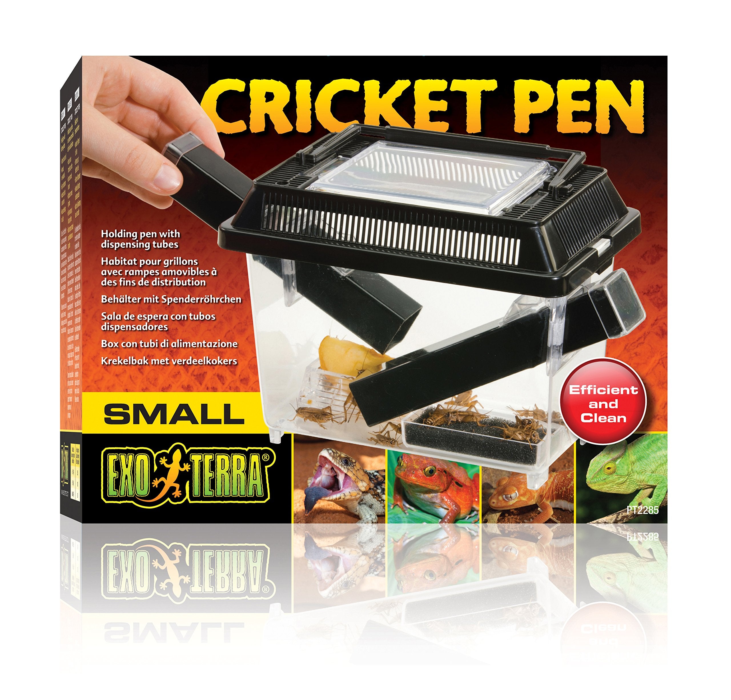 Exo Terra Cricket Pen Small tubes inside highlight hiding spaces and controlled dispensing
