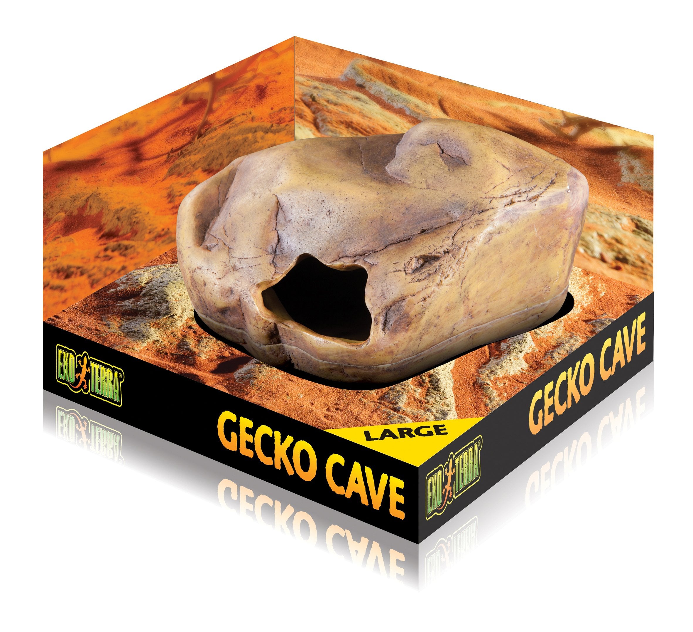 Exo Terra Gecko Cave with moss creates moist hide for nesting and comfort.