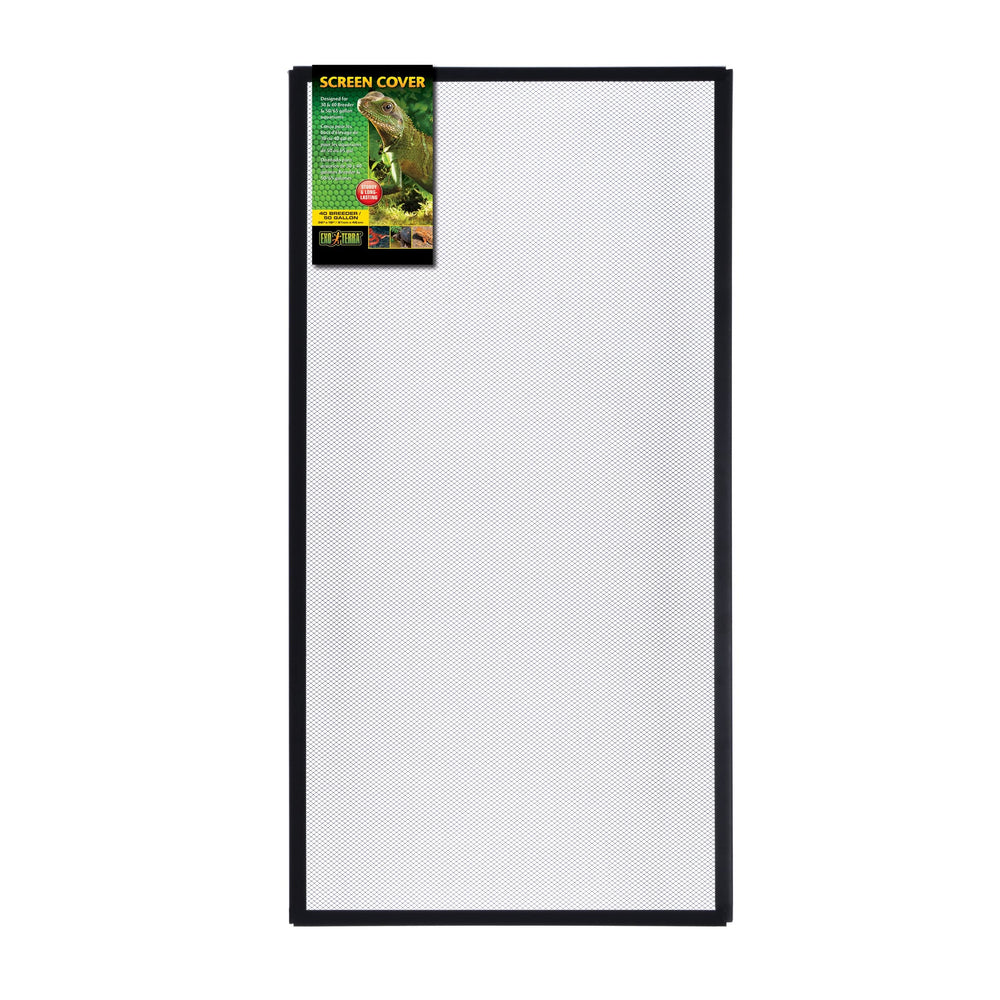 Exo Terra regular 40-gallon screen cover front view showing secure ventilation for reptiles