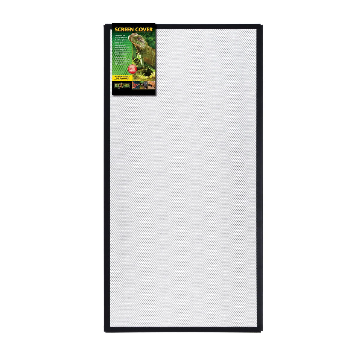 Exo Terra regular 40-gallon screen cover front view showing secure ventilation for reptiles