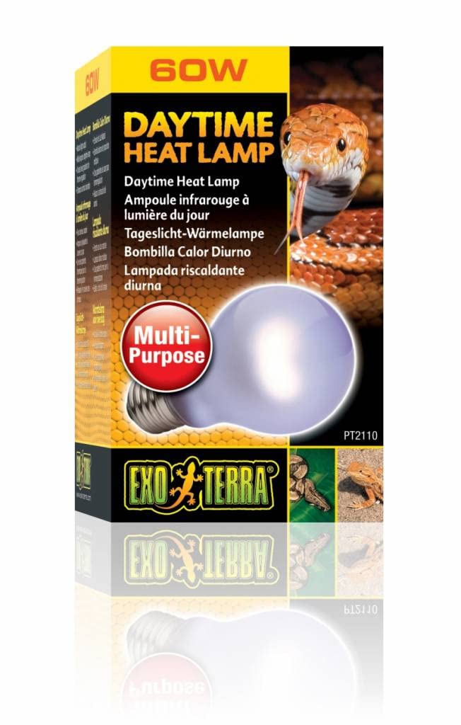 Exo Terra Sun-Glo Neodymium A19 Lamp 60W pack4 delivers natural daylight for reptile basking