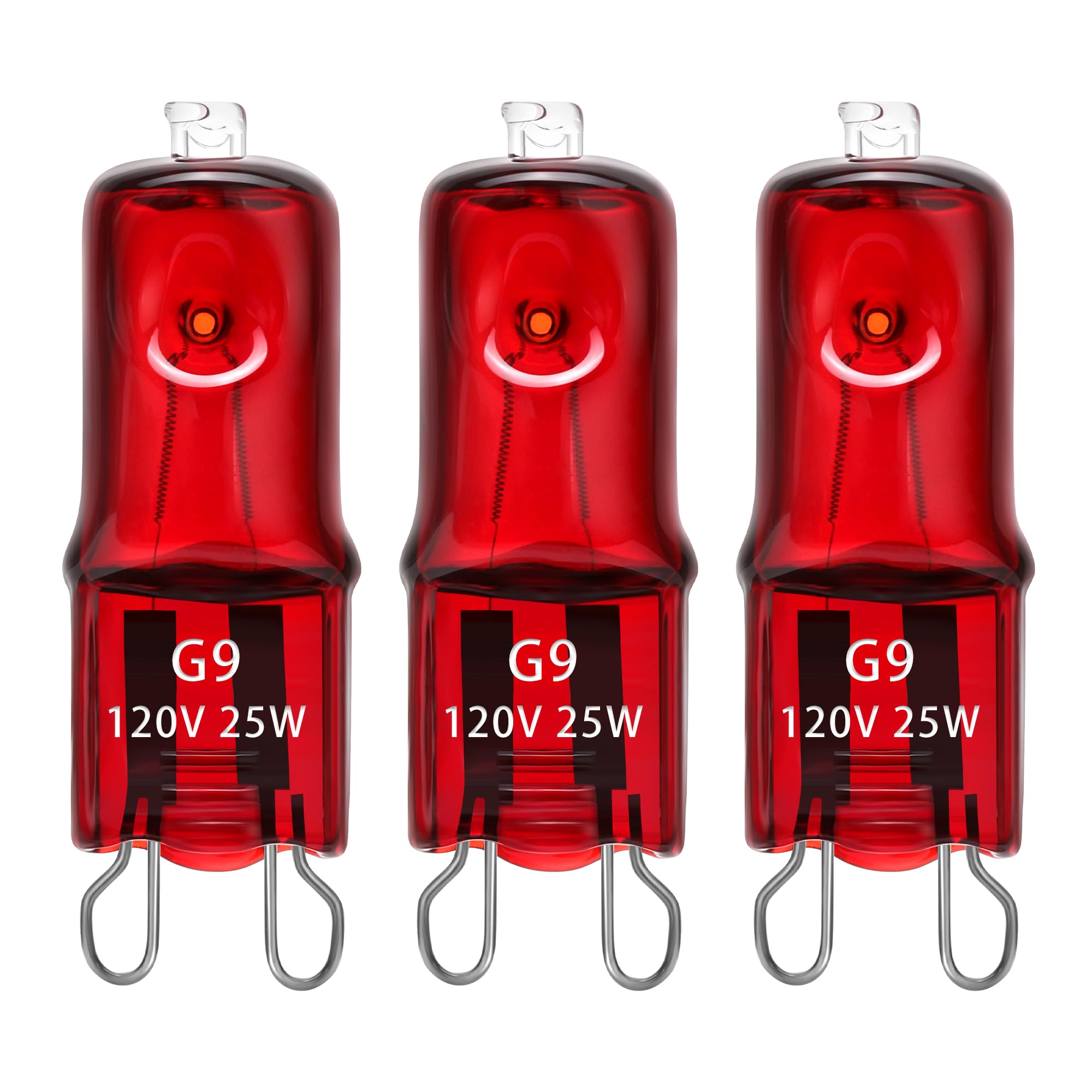 ExoRepti 3-pack G9 heat lamp dimmable for reptiles delivers adjustable warmth.