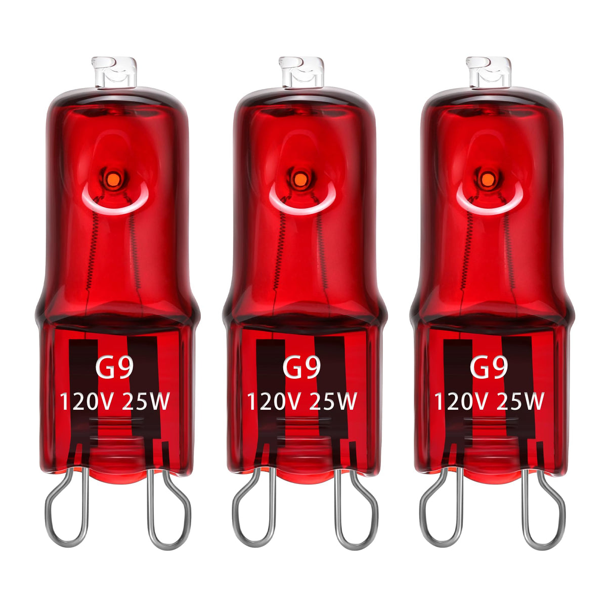 ExoRepti 3-pack G9 heat lamp dimmable for reptiles delivers adjustable warmth.