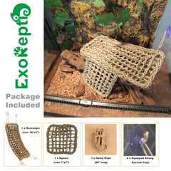 ExoRepti Bearded Dragon Hammock square 7x7 provides a stable resting perch for basking.