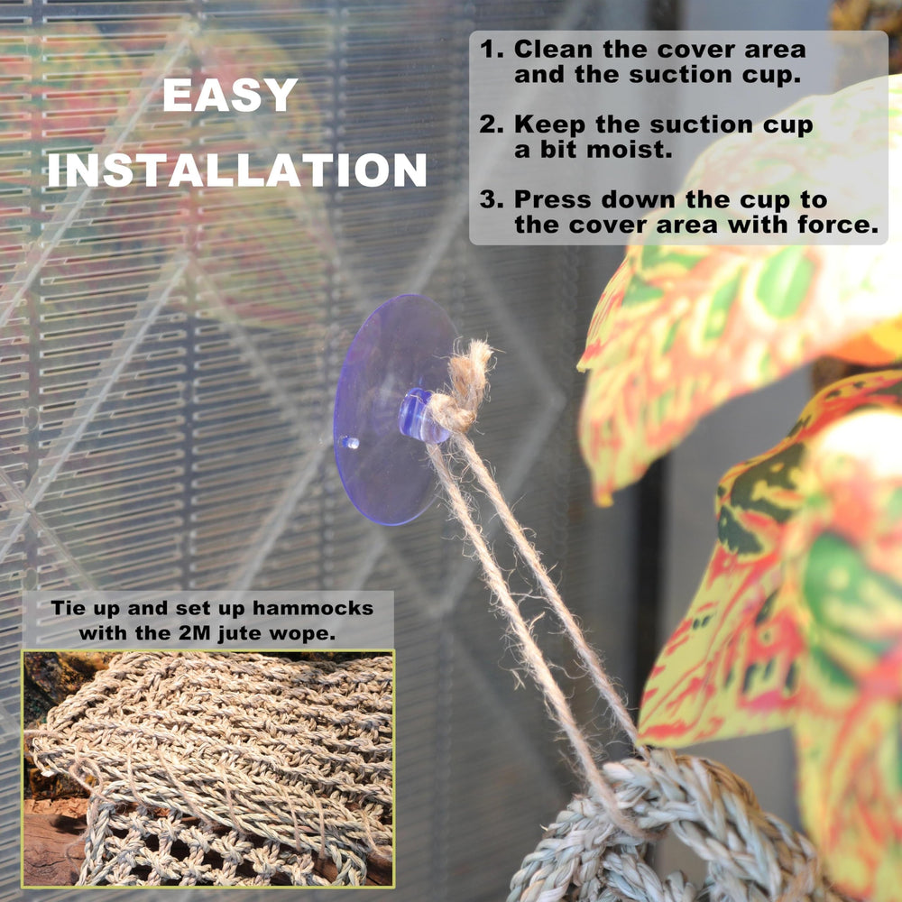 ExoRepti Hammock suction cups installation demonstrates secure wall mounting.