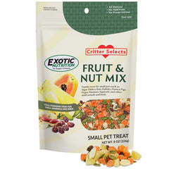 Exotic Nutrition Fruit & Nut Mix foraging-friendly pieces encourage exploration and play.