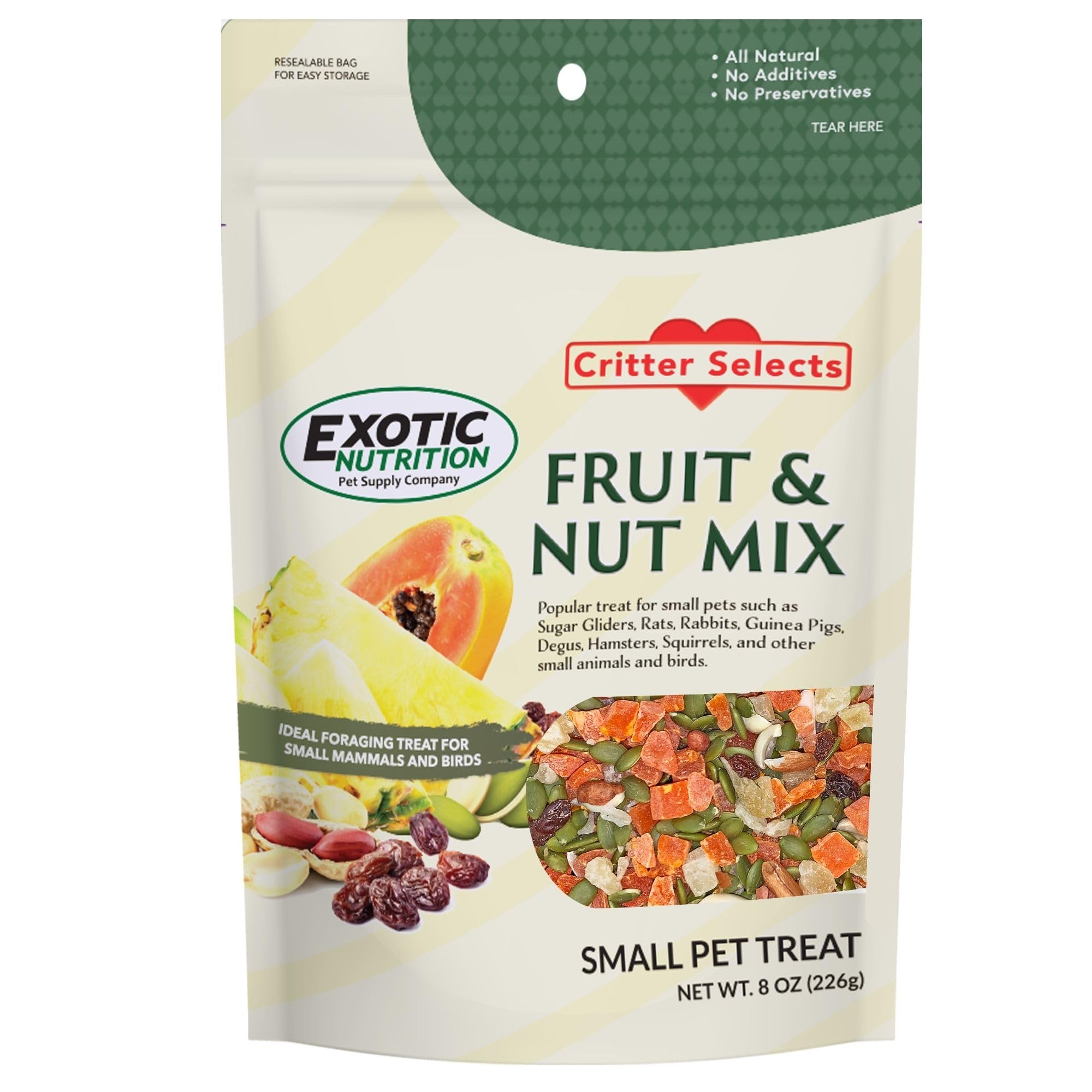 Exotic Nutrition Fruit & Nut Mix close-up of seeds for varied enrichment.