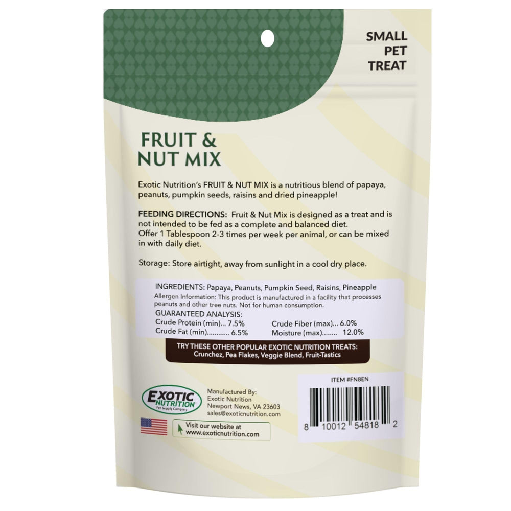 Exotic Nutrition Fruit & Nut Mix pumpkin seeds add dental-friendly exercise.