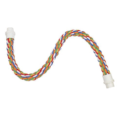 Exotic Nutrition 34 Inch Flex Rope assembly shows bendable perch for cage enrichment.