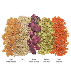Exotic Nutrition Herbivore Treat green peas visible for protein and crunch