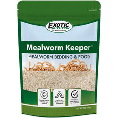 Exotic Nutrition Mealworm Keeper bedding—rich wheat bran supporting healthy mealworms.