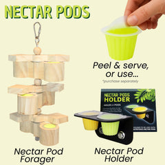 Nectar Pods Yogurt flavor variety highlights exotic fruit notes for parrots and sugar gliders