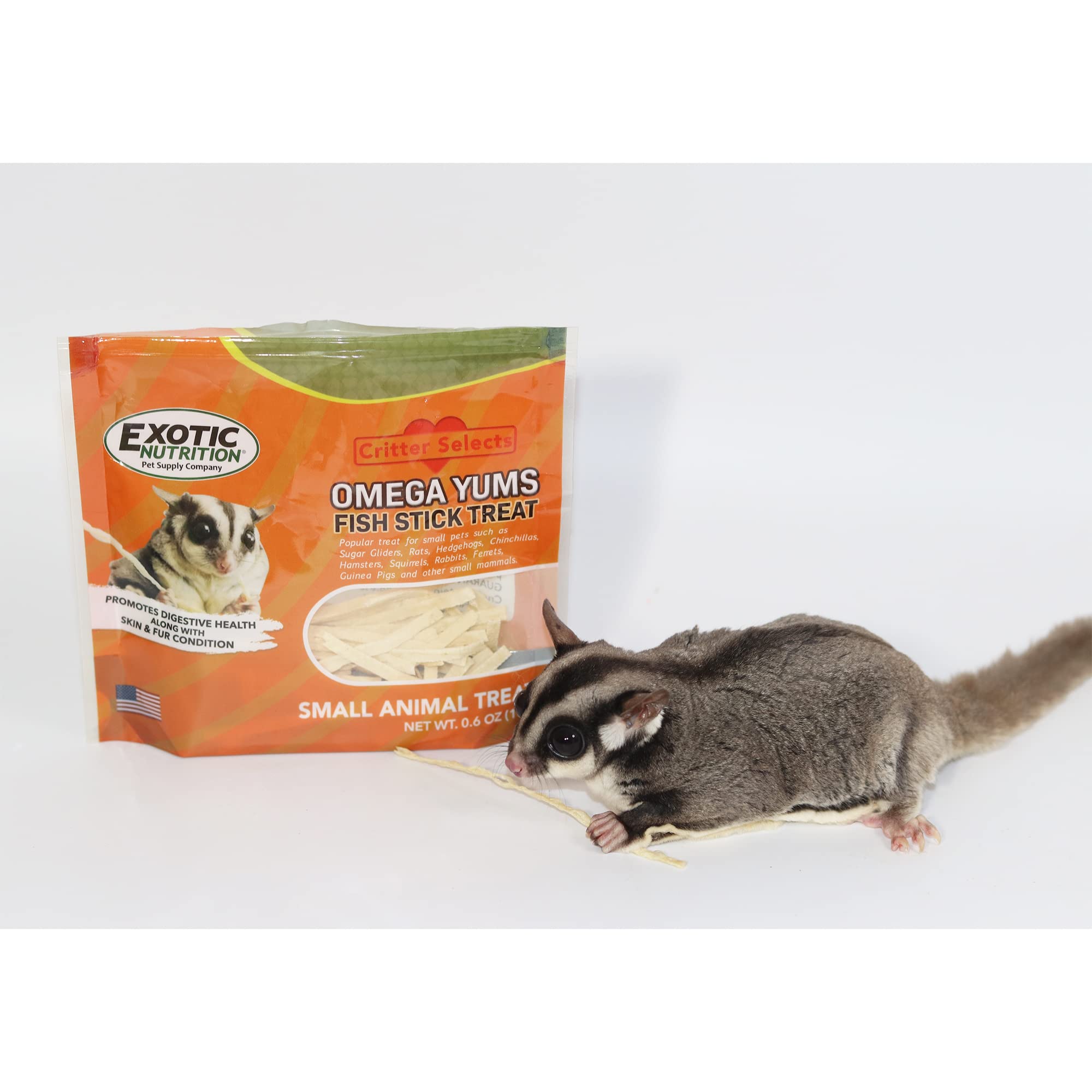Exotic Nutrition Omega YUMS vitamin-mineral-rich formula banner demonstrates fortified nutrition.