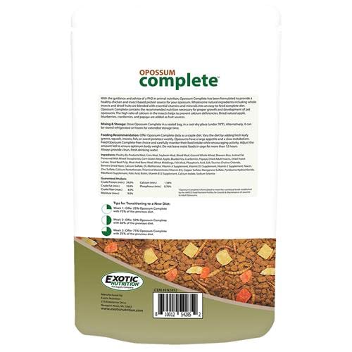 Exotic Nutrition Opossum Complete fruit variety in mix supports a varied diet.