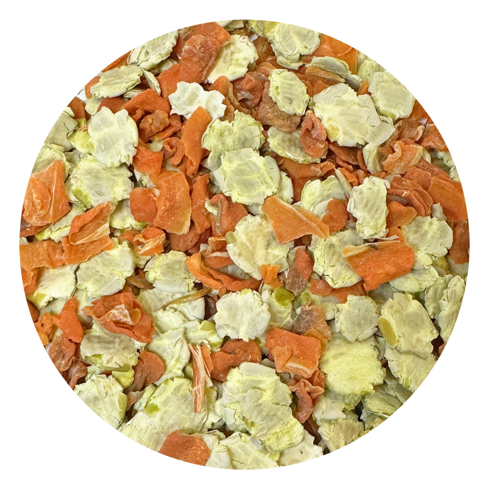 Exotic Nutrition peas and carrots snack time bowl for gentle nibbling.