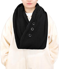 Exotic Nutrition bonding scarf worn on a person for hands-free bonding on the go