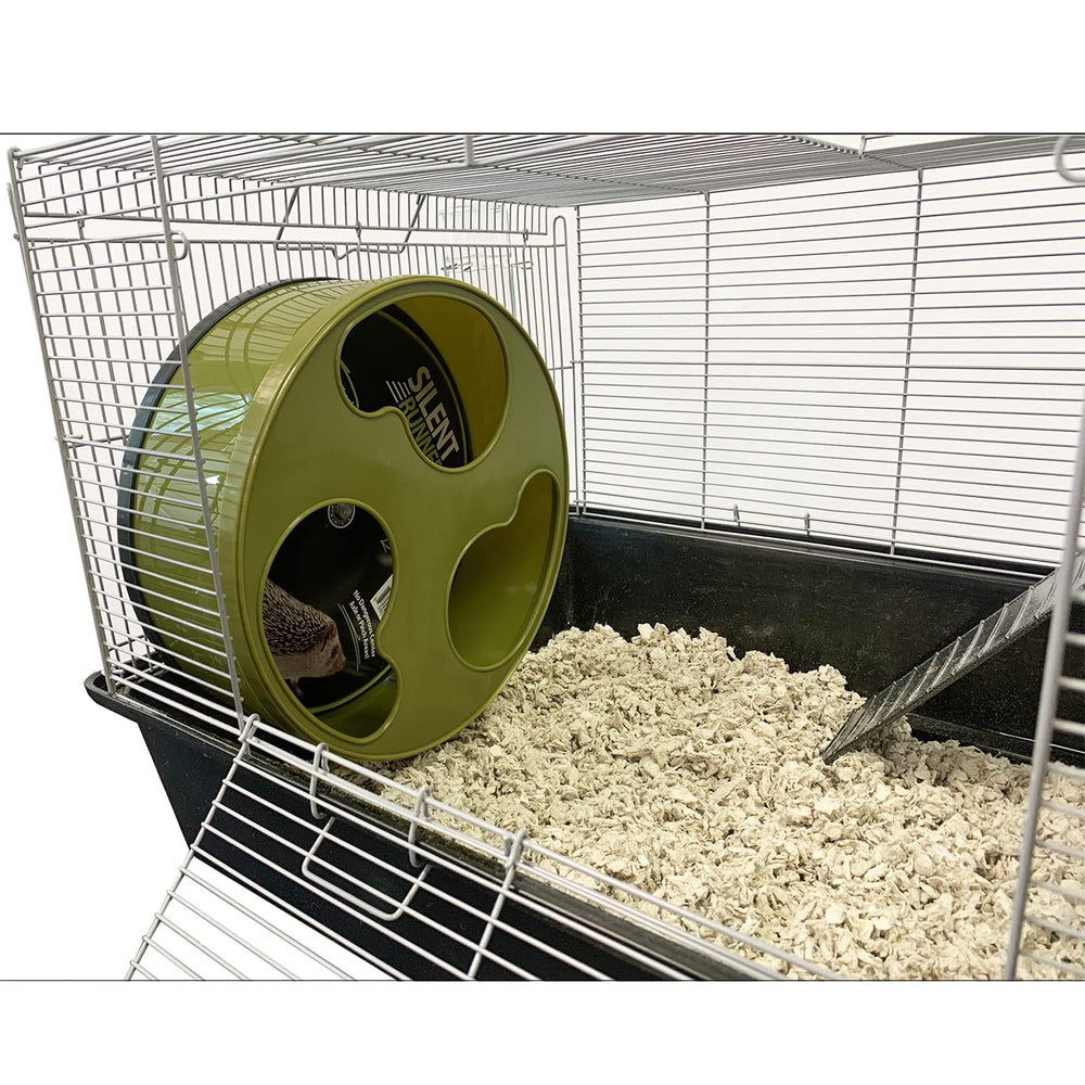Exotic Nutrition Silent Runner side view emphasizes whisper-quiet operation for nocturnal pets