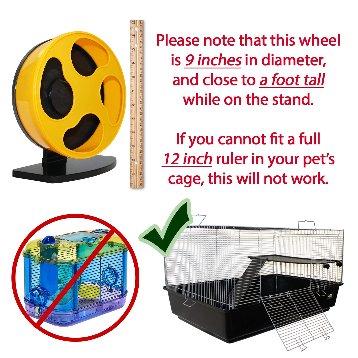 Exotic Nutrition Silent Runner Wheel 9-inch wheel delivers smooth, discreet running for hamsters and gerbils.