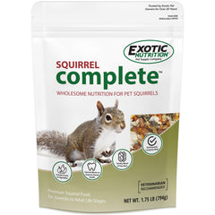 Exotic Nutrition Squirrel Complete bag front view illustrates a balanced, natural diet for squirrels.