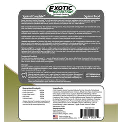 Exotic Nutrition Squirrel Complete dry food pellets displaying texture suitable for nibbling.