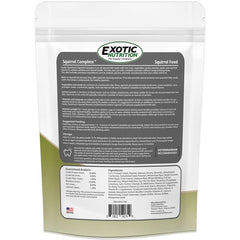 Exotic Nutrition Squirrel Complete ingredients closeup showing wholesome components for picky eaters.