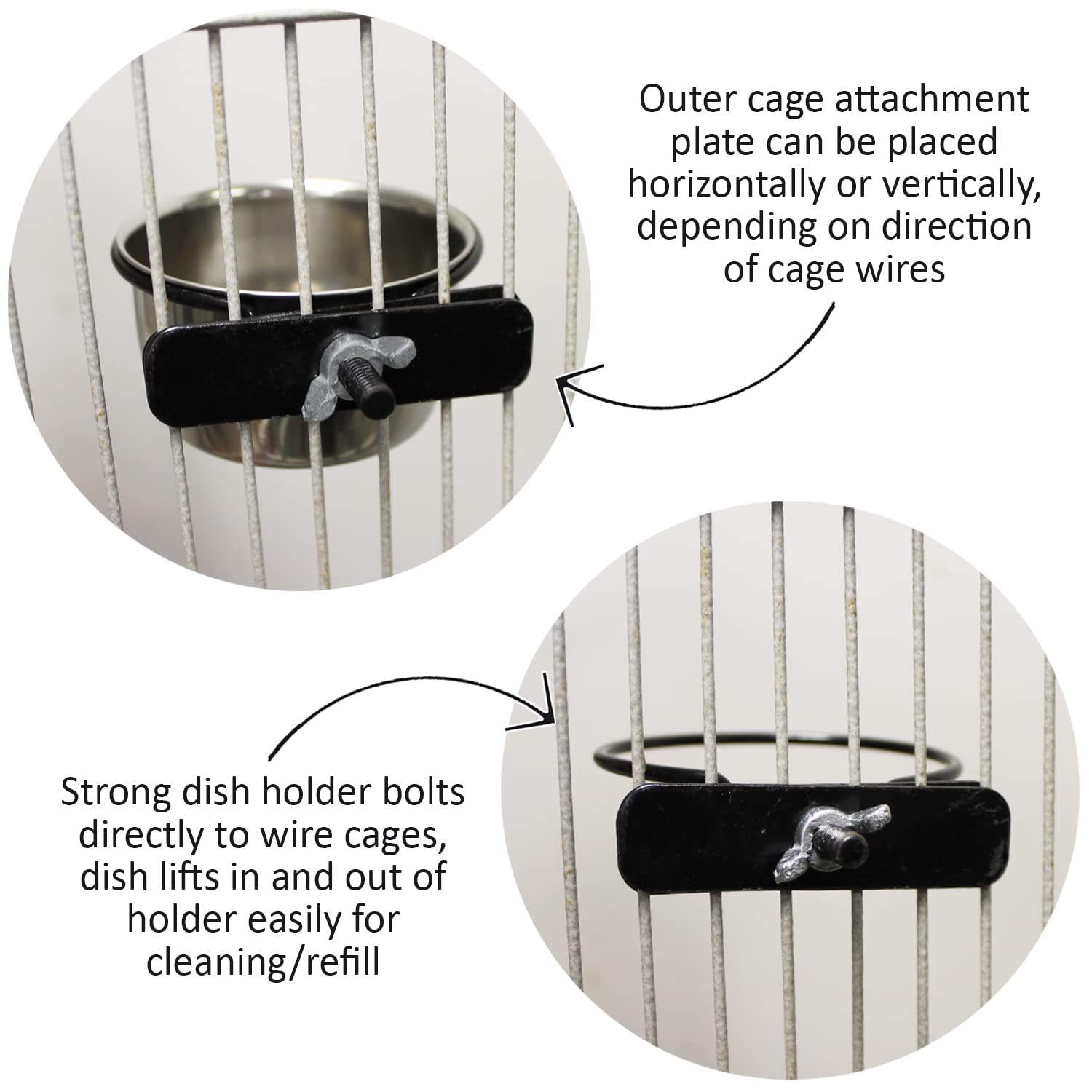 Exotic Nutrition includes hardware for easy cage mounting.