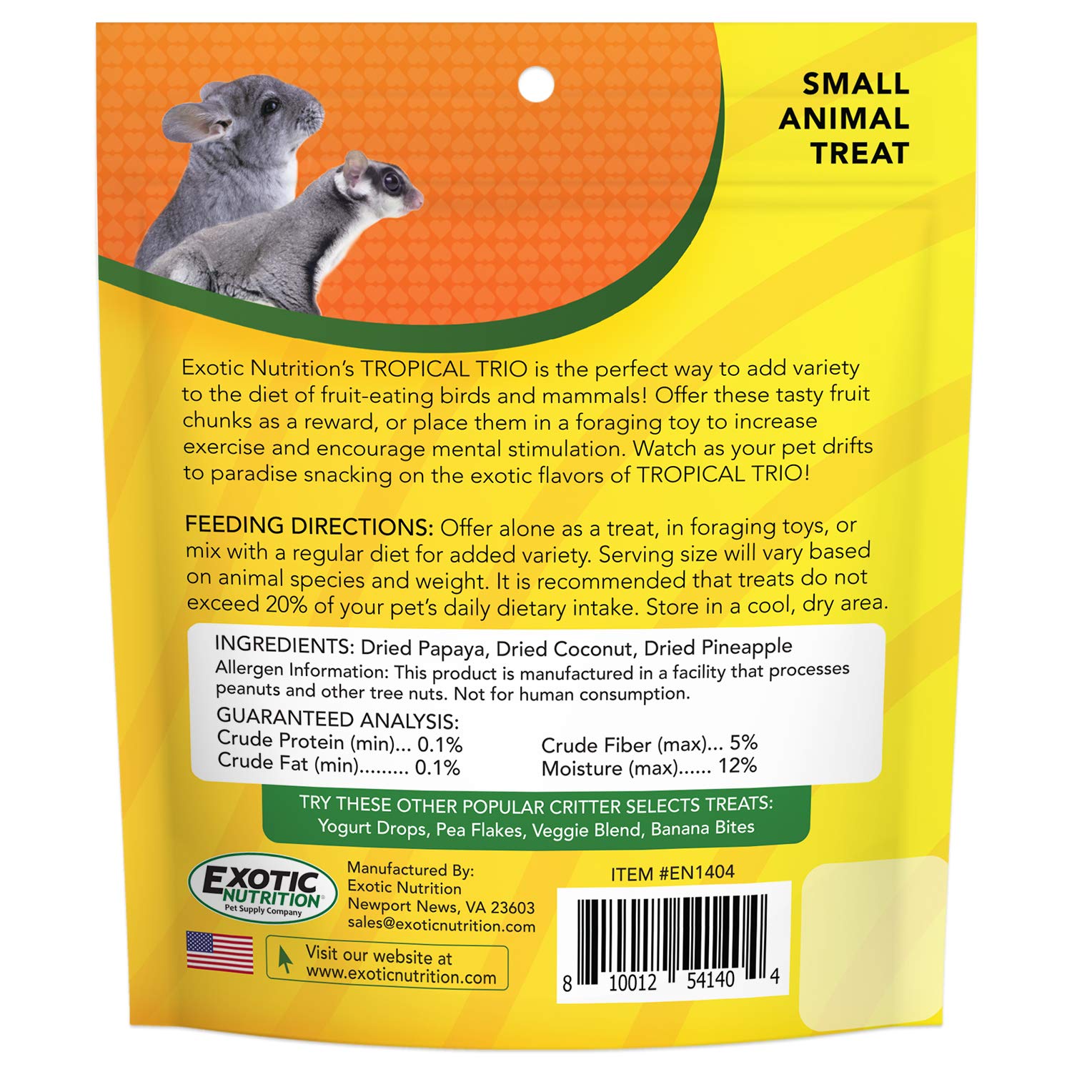 Exotic Nutrition Tropical Trio foraging-toy image promotes enrichment and active play.
